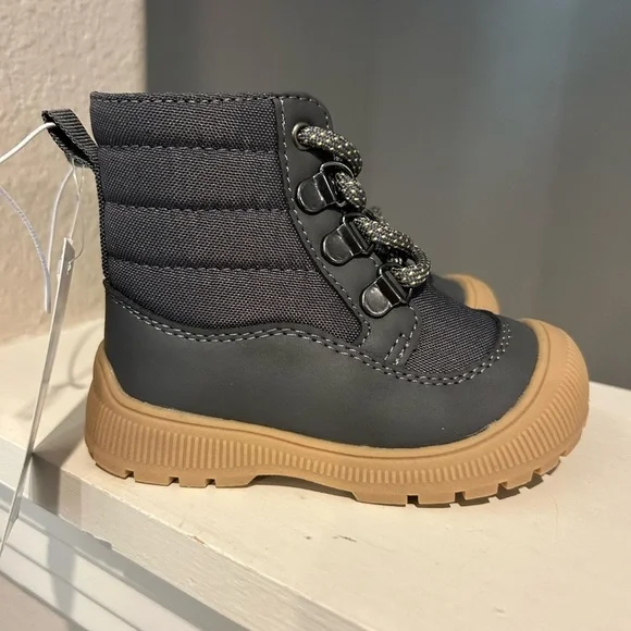 Cat and Jack Boys/Girls Charcoal Gray Fox Boots Toddler Size 5 - Picture 2 of 9